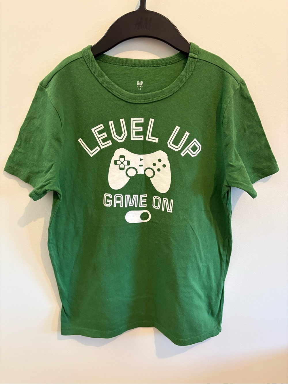 GAP Green 'Level Up Game On' Graphic Tee with White Controller